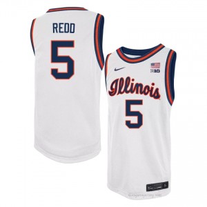#5 AJ Redd Illinois Basketball Throwback Jersey - White Mens High School Hoops Apparel 67264040