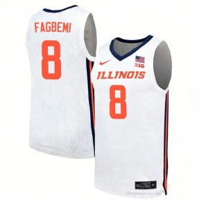 Blake Fagbemi #8 Fighting Illini White Mens Elite Basketball Jersey - Official On-Court Material 66651419