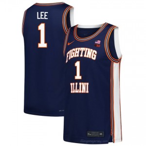 Authentic Brandon Lee #1 Jersey - Illini Navy Mens College Hoops Gear 51011712