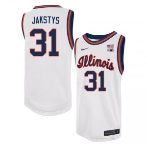 #31 Jason Jakstys Illinois Basketball Throwback Jersey - White Mens High School Hoops Apparel 75867605