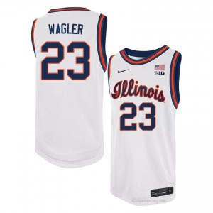 #23 Keaton Wagler Illinois Fighting Illini Basketball Throwback Jersey - White Mens High School Hoops Apparel 30063297