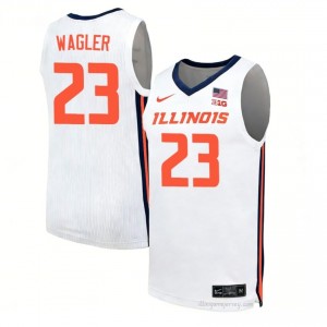 Keaton Wagler #23 Illinois White Mens Elite Basketball Jersey - Official On-Court Material 75043979