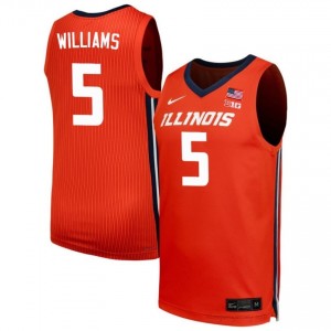 Official Deron Williams Illinois Fighting Illini Jersey - Orange #5 Mens Collegiate Basketball Gear 57838142