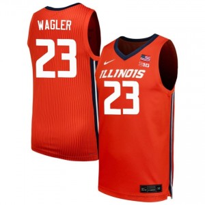 Official Keaton Wagler Illini Jersey - Orange #23 Mens Collegiate Basketball Gear 82085610
