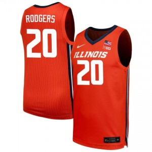 Official Ty Rodgers Illinois Fighting Illini Jersey - Orange #20 Mens Collegiate Basketball Gear 44941415