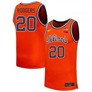 Illinois Ty Rodgers #20 Orange Hoops Throwback Jersey - Official Mens Basketball Collection 75129308