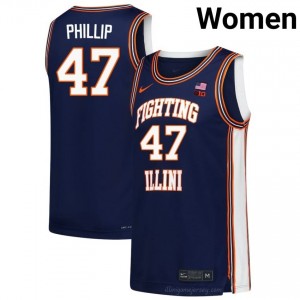 Authentic Andy Phillip #47 Jersey - Fighting Illini Navy Womens College Hoops Gear 85455409