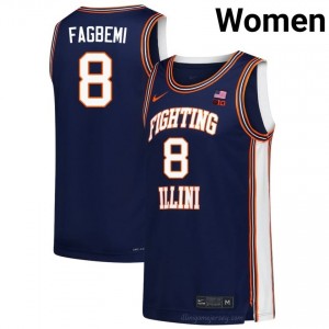 Authentic Blake Fagbemi #8 Jersey - Fighting Illini Navy Womens College Hoops Gear 91309010