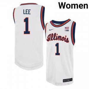 #1 Brandon Lee Illini Basketball Throwback Jersey - White Womens High School Hoops Apparel 67053217