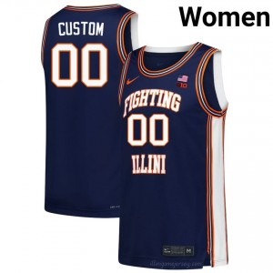 Authentic Custom #00 Jersey - Illini Navy Womens College Hoops Gear 14225280