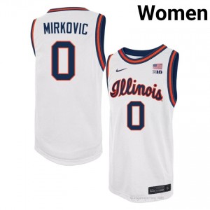 #0 David Mirkovic Illinois Fighting Illini Basketball Throwback Jersey - White Womens High School Hoops Apparel 25835761
