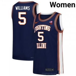 Authentic Deron Williams #5 Jersey - Illini Navy Womens College Hoops Gear 90678249