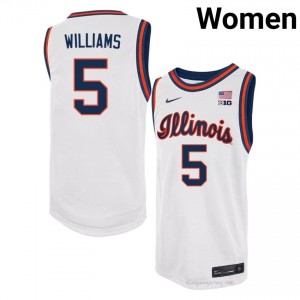 #5 Deron Williams Illinois Basketball Throwback Jersey - White Womens High School Hoops Apparel 75060473