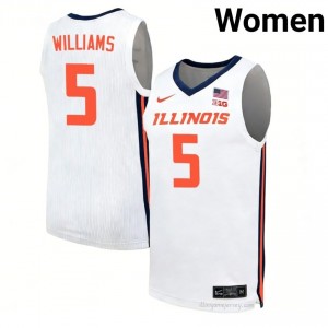 Deron Williams #5 Illinois Fighting Illini White Womens Elite Basketball Jersey - Official On-Court Material 85660248