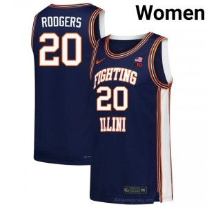 Authentic Ty Rodgers #20 Jersey - Illini Navy Womens College Hoops Gear 99988287