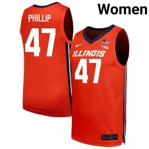 Official Andy Phillip Illini Jersey - Orange #47 Womens Collegiate Basketball Gear 56204319