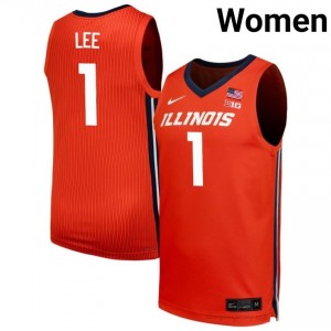 Official Brandon Lee Illinois Jersey - Orange #1 Womens Collegiate Basketball Gear 66963442
