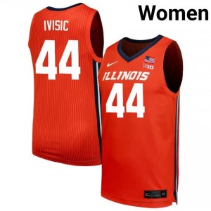 Official Zvonimir Ivisic Illinois Fighting Illini Jersey - Orange #44 Womens Collegiate Basketball Gear 86985520