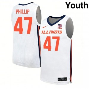 Andy Phillip #47 Illini White Youth Elite Basketball Jersey - Official On-Court Material 99726668