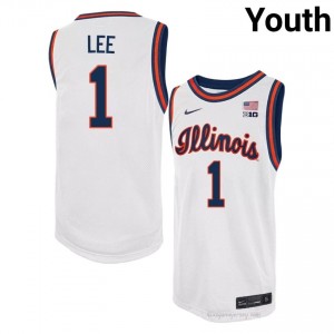 #1 Brandon Lee Illinois Fighting Illini Basketball Throwback Jersey - White Youth High School Hoops Apparel 54879888