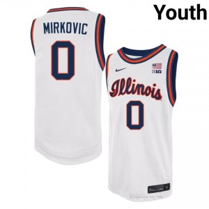#0 David Mirkovic Fighting Illini Basketball Throwback Jersey - White Youth High School Hoops Apparel 77001940