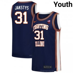 Authentic Jason Jakstys #31 Jersey - Fighting Illini Navy Youth College Hoops Gear 42328257