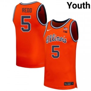 Fighting Illini AJ Redd #5 Orange Hoops Throwback Jersey - Official Youth Basketball Collection 33375174