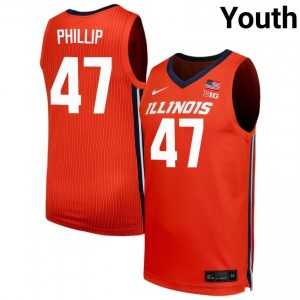 Official Andy Phillip Illinois Fighting Illini Jersey - Orange #47 Youth Collegiate Basketball Gear 79511837