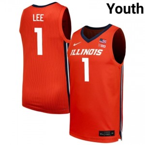 Official Brandon Lee Illini Jersey - Orange #1 Youth Collegiate Basketball Gear 83403270