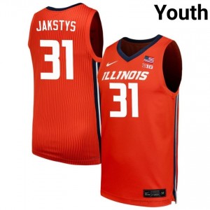 Official Jason Jakstys Illini Jersey - Orange #31 Youth Collegiate Basketball Gear 94129434