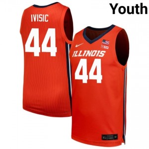 Official Zvonimir Ivisic Fighting Illini Jersey - Orange #44 Youth Collegiate Basketball Gear 63368449