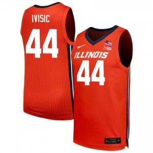 Official Zvonimir Ivisic Illini Jersey - Orange #44 Mens Collegiate Basketball Gear 65323082
